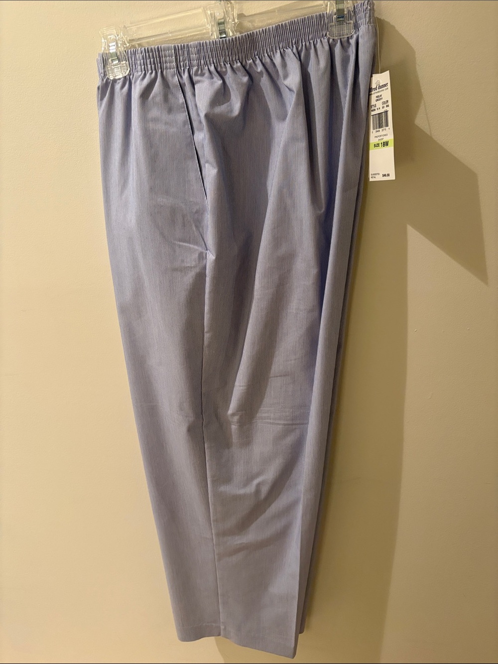 Alfred Dunner Light Blue Elastic-Waist Women's Dress Trousers